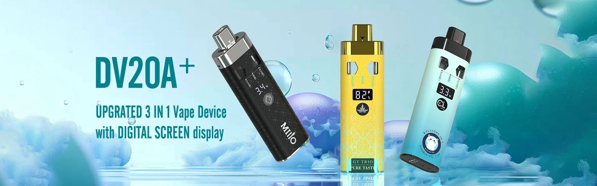 UPGRATED 3 IN 1 Vape Device with DIGITAL SCREEN display